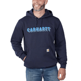 Carhartt 105944 Rain Defender Loose Fit Midweight Logo Graphic Hooded Sweatshirt