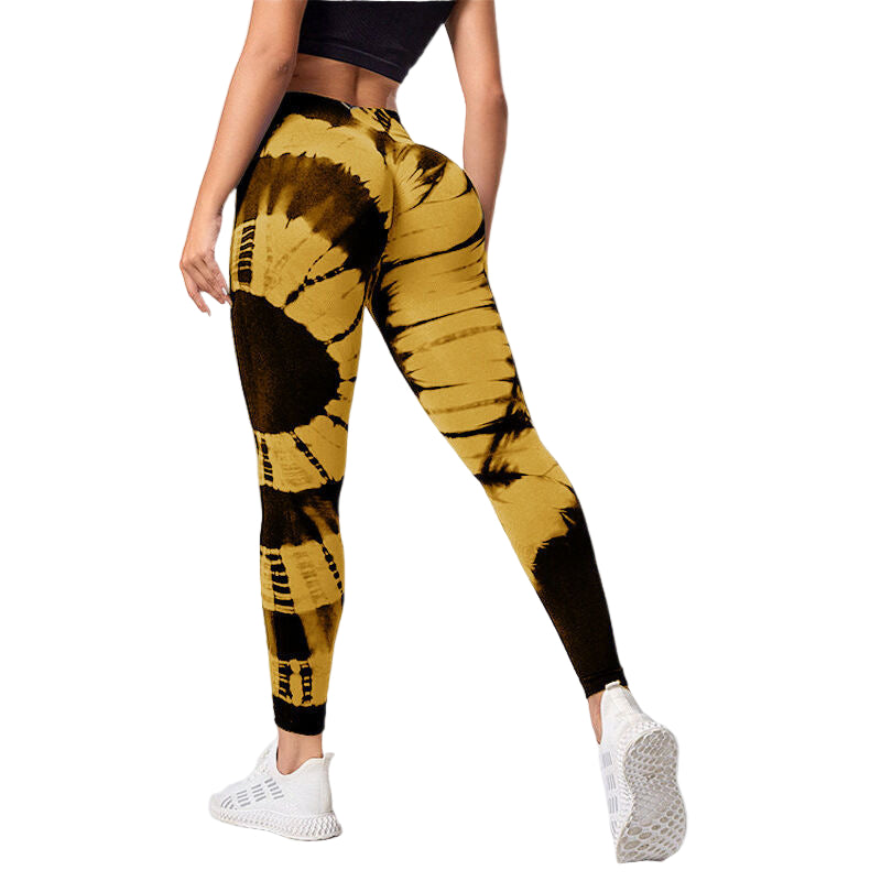 Women’s Tie-Dye Seamless Yoga Pants – High Waist, Hip-Lifting, High-Elastic Leggings for Fitness & Everyday Wear