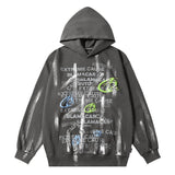 Fashion Letter Printed Graffiti Streetwear Hoodie with Bold Typography