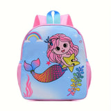 Stylish Cartoon Design Youngsters' Backpack with Adjustable Straps, Spacious Interior & Side Pockets - Durable Nylon Material for Boys & Girls