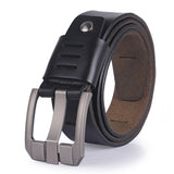 Men's Buckle Jeans Cowhide Leather Belt