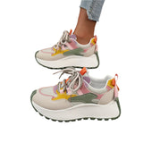 Ultra-Lightweight Breathable, Comfortable Low-Top Lace-Up Shoes with Thick, Cushioned Platform Sole