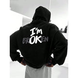"I’m OK" Graphic Hoodie – European Size | Men’s Hip Hop Streetwear Pullover