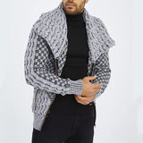 Men's Winter Sweater Casual Long Sleeve Knitted Sweater Turtleneck Zipper Cardigan Sweaters High Collar Knitwears Men's Coat 3XL