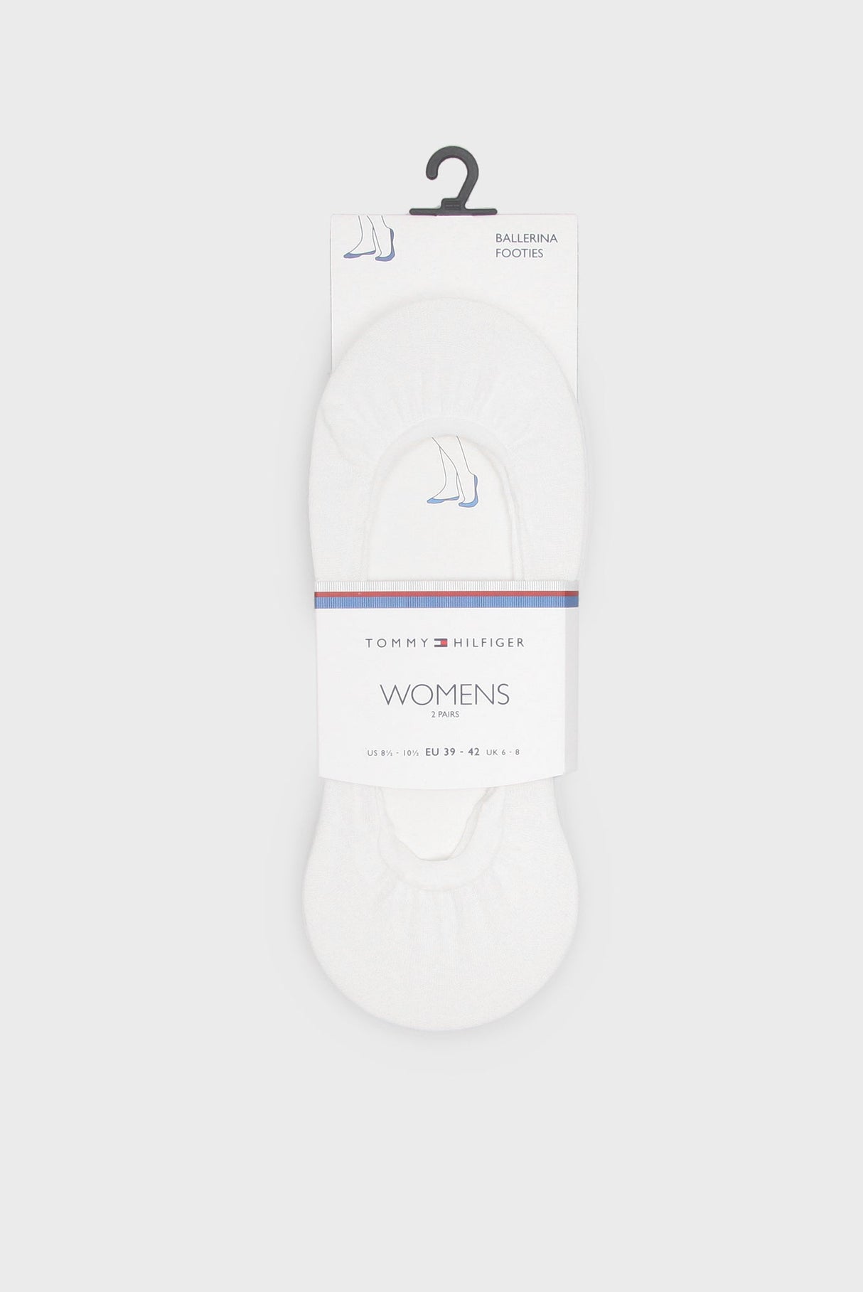 Tommy Hilfiger 2 Pack Womens Ballerina  Socks White