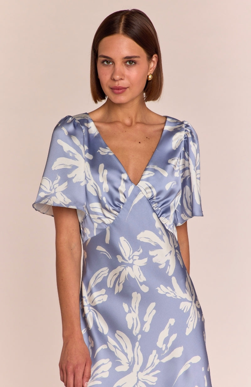 Ellis Dress in Blue Lily Print