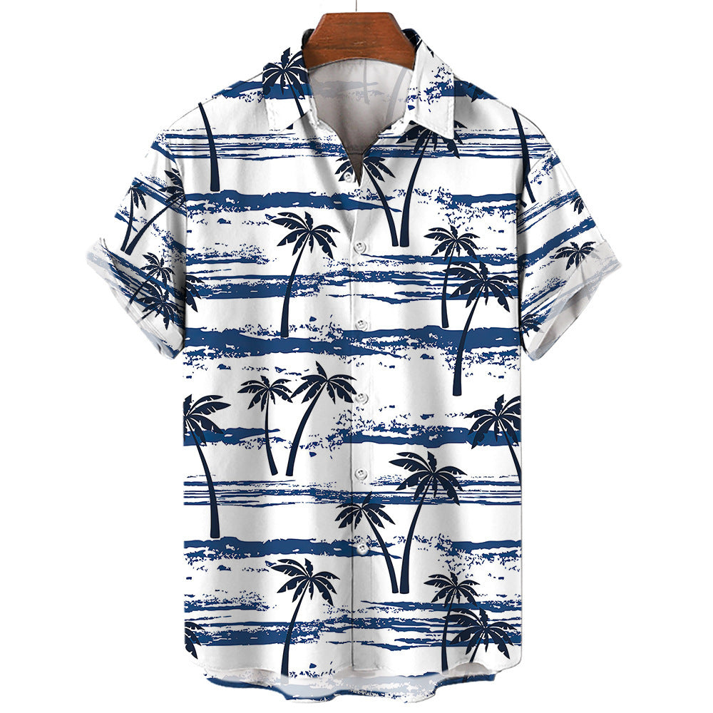 Men’s Summer Vintage V-Neck Shirt – Lightweight Casual Tee