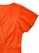 Plus Size Surplice Flutter Sleeve Dress