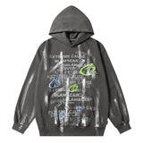 Fashion Letter Printed Graffiti Streetwear Hoodie with Bold Typography
