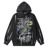 Fashion Letter Printed Graffiti Streetwear Hoodie with Bold Typography