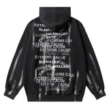 Fashion Letter Printed Graffiti Streetwear Hoodie with Bold Typography
