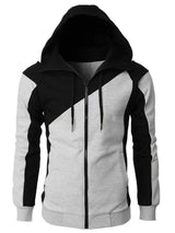 Men's Color Block Zip-Up Hoodie