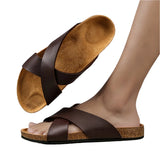 All Season Unisex Comfy Cork Slides Cross Strap Slides