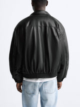 Men's Faux Leather Lapel Cotton Jacket – Black European & American Style