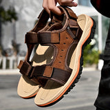 Unisex Adjustable Hook-and-Loop Closure Breathable Fabric Sandals