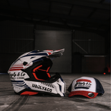 White & Red Flattrack Cap