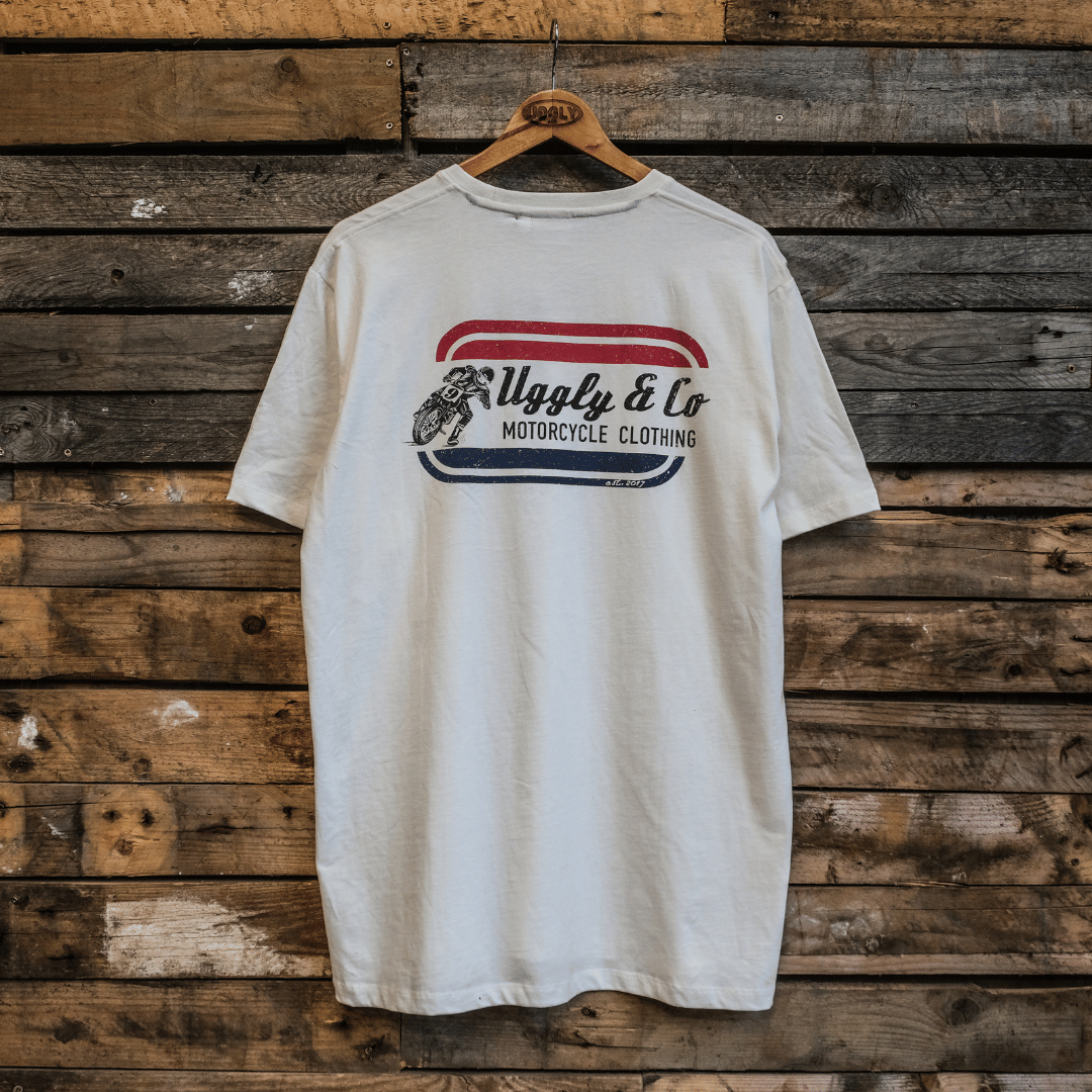 White Flattrack Tee