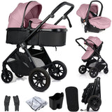 For Your Little One Cruise 3 In 1 Travel System With i-Size Car Seat - Blush Rose (Free Cupholder And Seat Liner Included!)