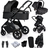 For Your Little One Cruise 3 In 1 Travel System With i-Size Car Seat - Eclipse Black (Free Cupholder / Seat Liner Included!)