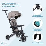 Foryourlittleone Xplor 6 in 1 Foldable Trike - Grey Olive (10m-5y)