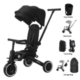 Foryourlittleone Xplor Ultimate 6 in 1 Foldable Trike - Jet Black (10m-5y)