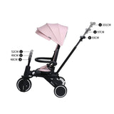 Foryourlittleone Xplor Ultimate 6 in 1 Foldable Trike - Pastel Pink (10m-5y)