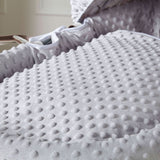 Grey Dimple Grey Wicker Baby Moses Basket With Stand