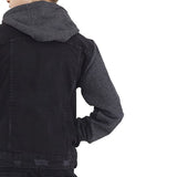 Kids Boys Cotton Denim Contrast Hooded Jacket