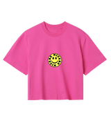 "Be Nice" - Womens Crop - (Yellow Smiley)