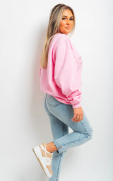 J'Adore Paris Print Oversized Jumper Top