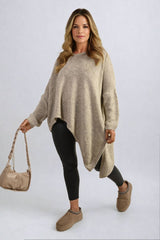 Asymmetric Oversized Knitted Jumper