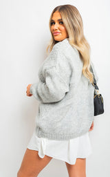 V Neck Long Sleeve Knitted Jumper