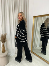 Loose Striped Knitted Top and Trouser Co-ord Set