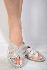 Embellished Open Toe Flat Sandals-6