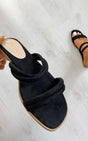 Strappy Faux Suede Sandals-1