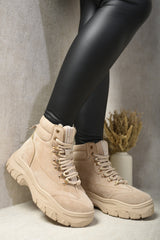 Chunky Lace-Up Platform Ankle Boots-5