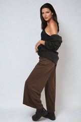 Belted High Waist Wide Leg Trouser