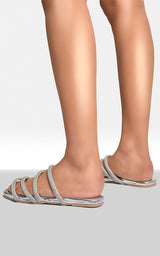Embellished Asymmetrical Strap Flat Sandals-6