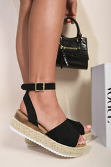 Buckle Ankle Strap Wedge Sandals-6