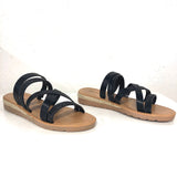 Jojo Black Strappy Sandals Shoes