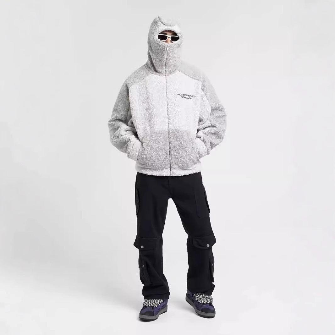 Lambswool Fashion Hoodie – Warm Loose-Fit Street Style Coat