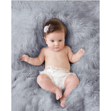 Luxury Faux Fur Baby Blanket  - grey