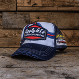 Retro Blue & Red Diamond Cap