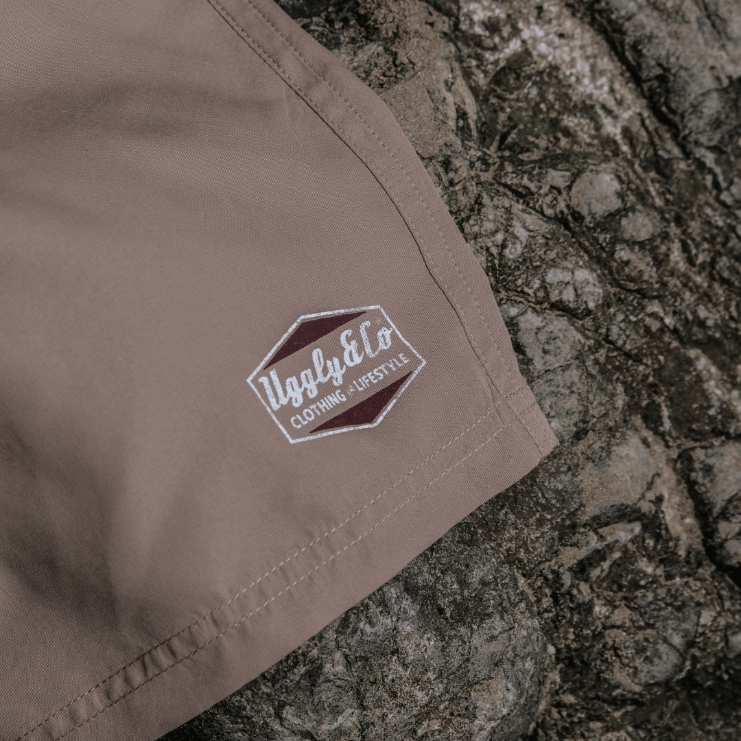 Beige Diamond Swim Shorts