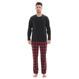 Men's Cozy Thermal Fleece Lounge Set with Check Flannel Pant