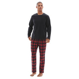 Men's Cozy Thermal Fleece Lounge Set with Check Flannel Pant