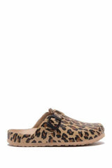 MIA Womens Clogs, Brown Leopard Style Sandals (size 7)