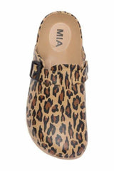 MIA Womens Clogs, Brown Leopard Style Sandals (size 7)