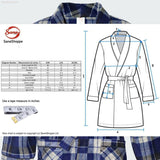 Men's Soft Warm Fleece Dressing Gown with Checkered Pattern