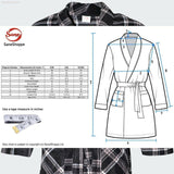 Men's Soft Warm Fleece Dressing Gown with Checkered Pattern